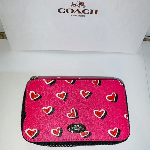 Coach Storage & Organization Nwt Coach Leather Heart Travel Jewelry Box Poshmark